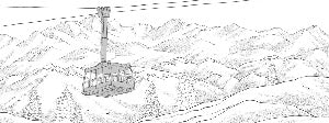 Papel pintado blanco y negro La Plagne télécabine