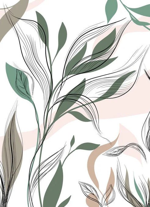 Papel pintado panorámico de flores gráficas