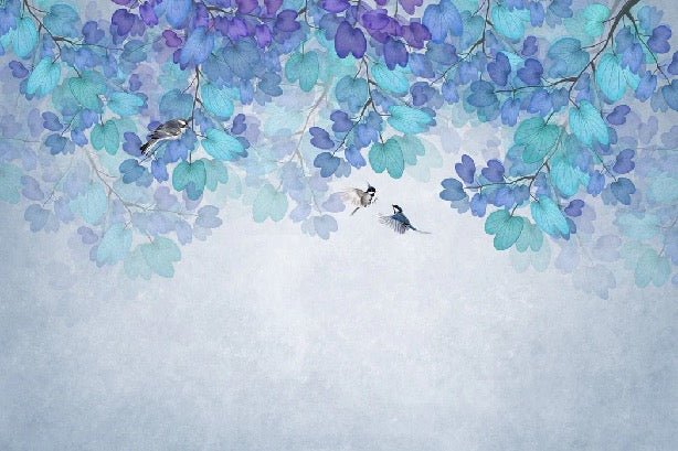 Papel pintado Hoja azul