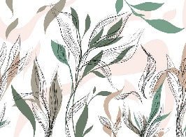 Papel pintado panorámico de flores gráficas