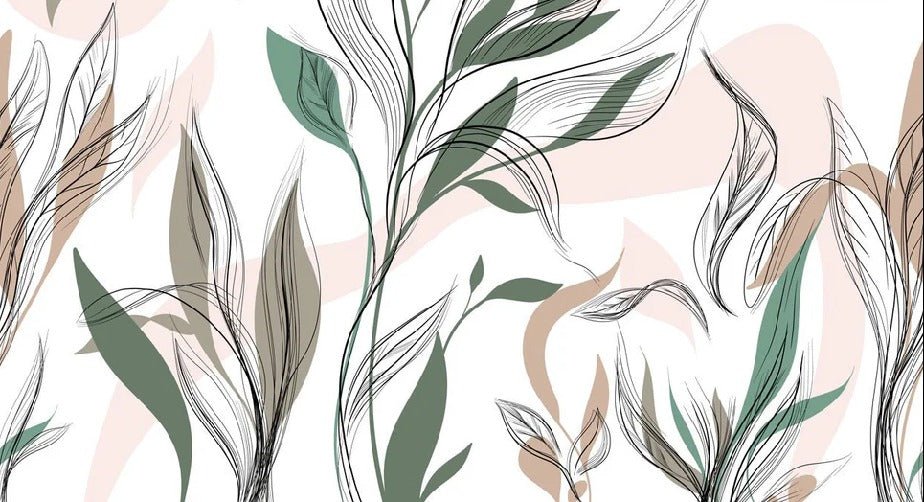 Papel pintado panorámico de flores gráficas