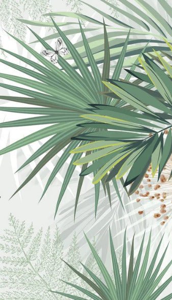 Papel pintado Panoramic nature green palm