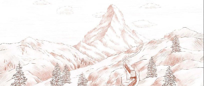 Papel pintado terracota Matterhorn panorámico