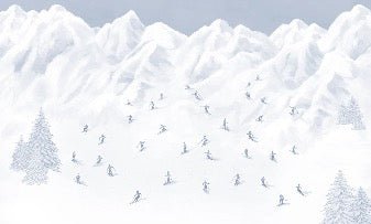 Fondo de esquiadores azules