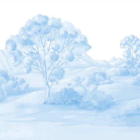 Papel pintado Paisaje poético azul