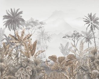 Papel pintado tropical sepia