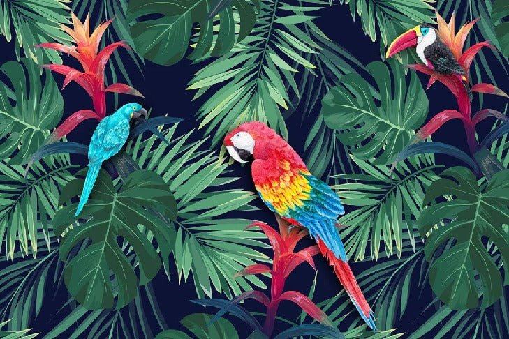 Papel pintado de Loros exóticos