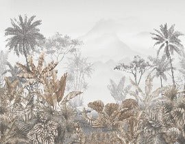Papier peint tendance tropical sepia, XXL, tendance