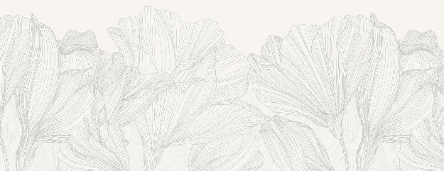 Papel pintado Vals de flores panoramico gris y blanco