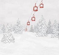 Papier peint montagne télécabine rouge, XXL, tendance