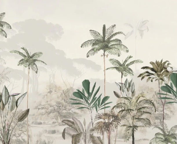 Papier peint panoramique jungle eden vert