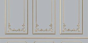 Papier peint trompe l’œil moulure doré Parisien style, XXL, tendance