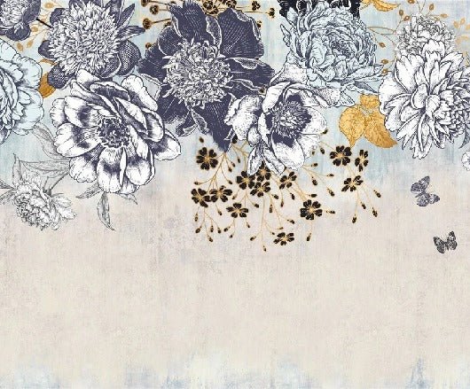 Papel pintado floral retro