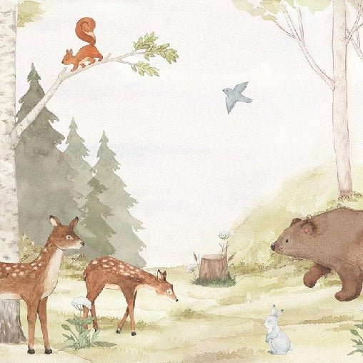 Papier peint forêt enchantée chambre enfant, XXL, tendance