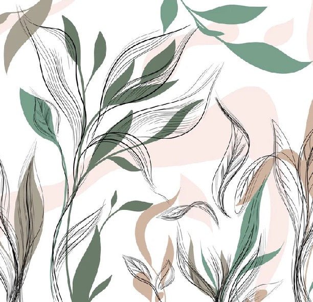 Papel pintado panorámico de flores gráficas