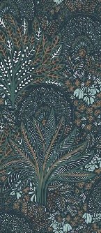 Papel pintado vegetal rueda de pavo real