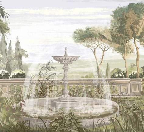 Papier peint paysage jardin ancien, XXL, tendance