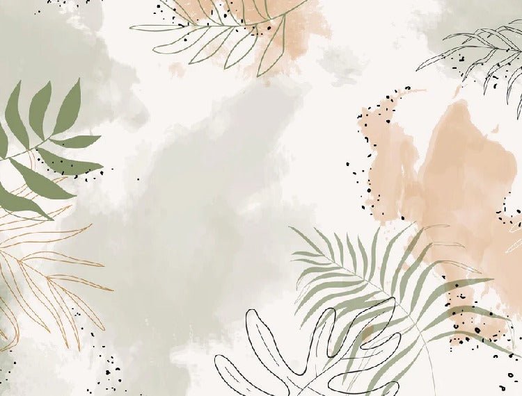 Papel pintado panorámico acuarela vegetal