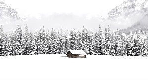 Papier peint panoramique chalet en montagne, XXL, tendance