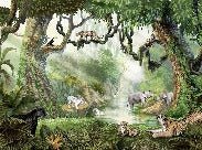 Papel pintado infantil jungla secreta