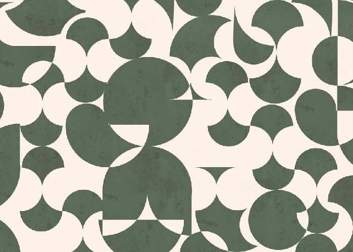 Papel pintado gráfico retro verde
