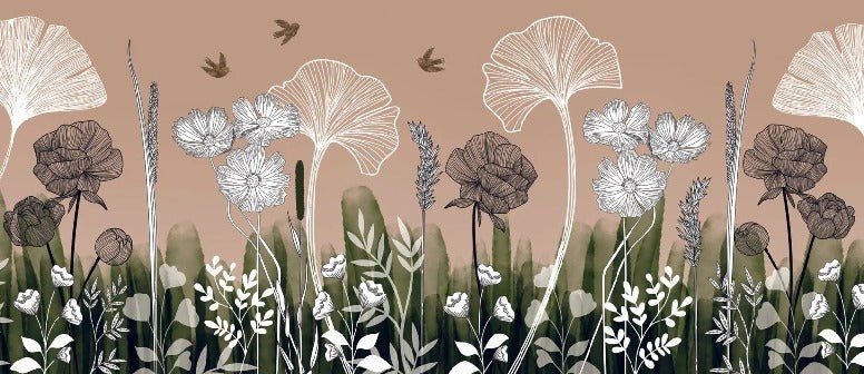 Papel pintado panorámico Floral addict