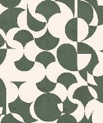 Papier peint rétro forme graphique vert