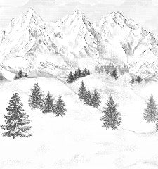 Papier peint montagne sommets de Chamonix, XXL, tendance
