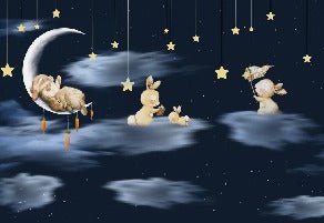 Fondo de Luna y noche estrellada