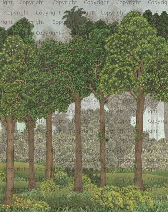 Papel pintado ilustrado Árboles grandes