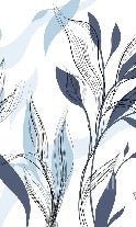 Papel pintado gráfico de flores azules