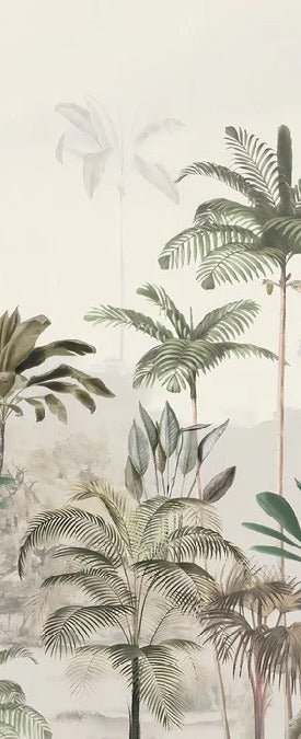 Papel pintado panorámico jungla eden verde