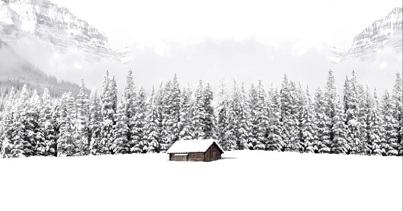 Papier peint panoramique chalet en montagne, XXL, tendance