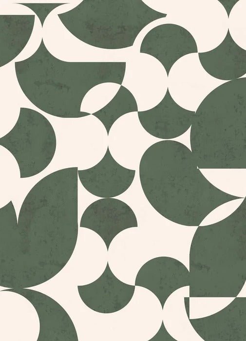 Papel pintado gráfico retro verde