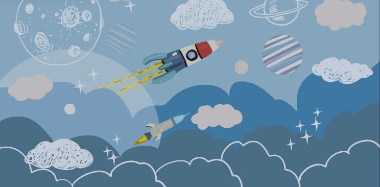 Papel pintado infantil Cohete espacial