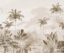 Papel pintado panorámico jungle eden sepia