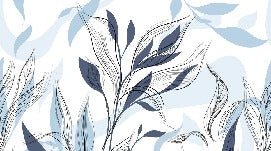 Papel pintado gráfico de flores azules