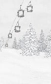 Papel pintado blanco y negro góndola montaña