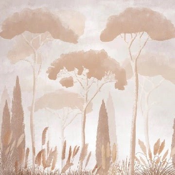 Papier peint sépia cyprès pins, XXL, tendance