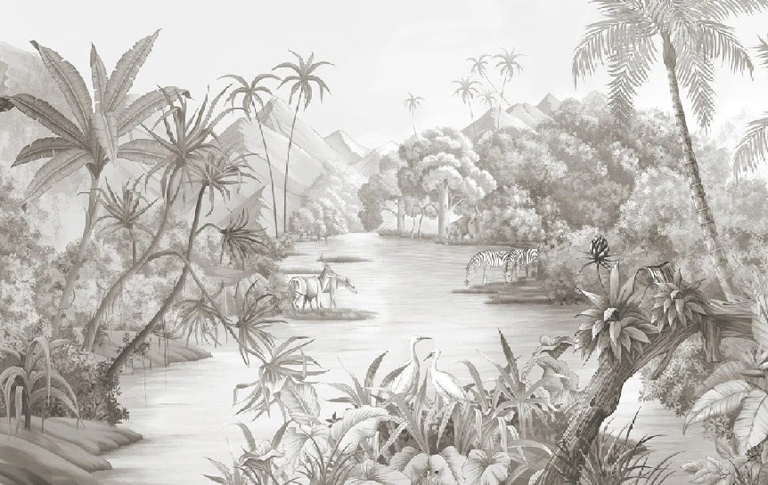 Pintoresco fondo de pantalla panorámico de la selva