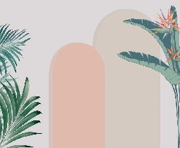 Papier peint chambre arches plantes, XXL, tendance