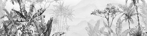 Papier peint tendance tropical noir et blanc