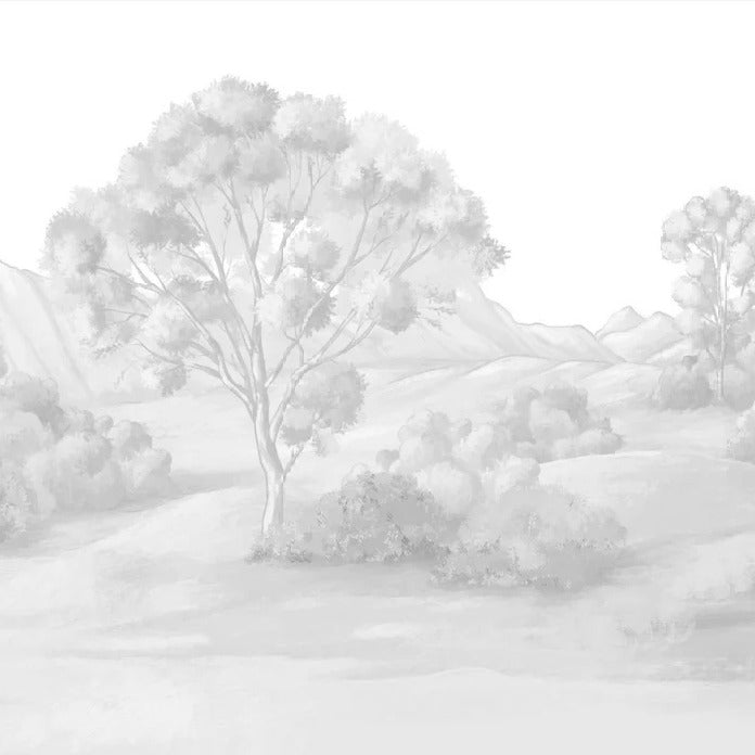 Papier peint paysage poétique bleu, XXL, tendance