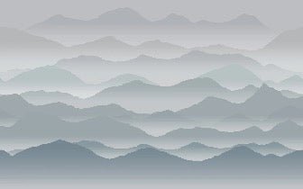 Papel pintado panorámico niebla cimes