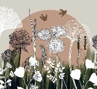 Papel pintado Ilustración floral panorámica