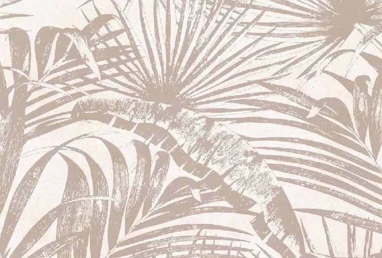 Papel pintado Hoja de selva monocromo