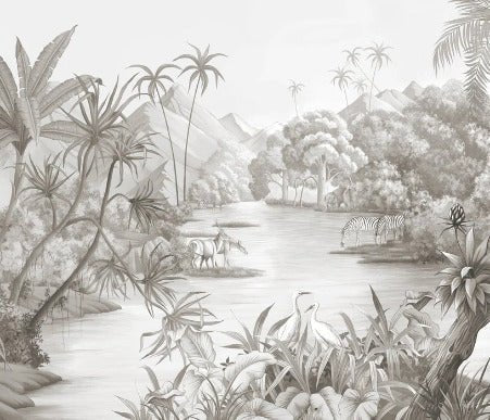 Pintoresco fondo de pantalla panorámico de la selva