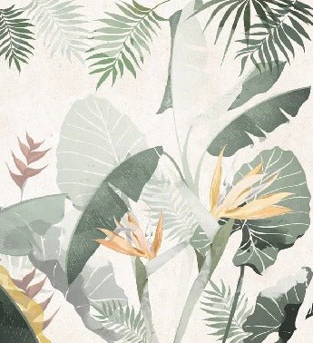 Papier peint sur mesure végétal vert jaune, XXL, tendance