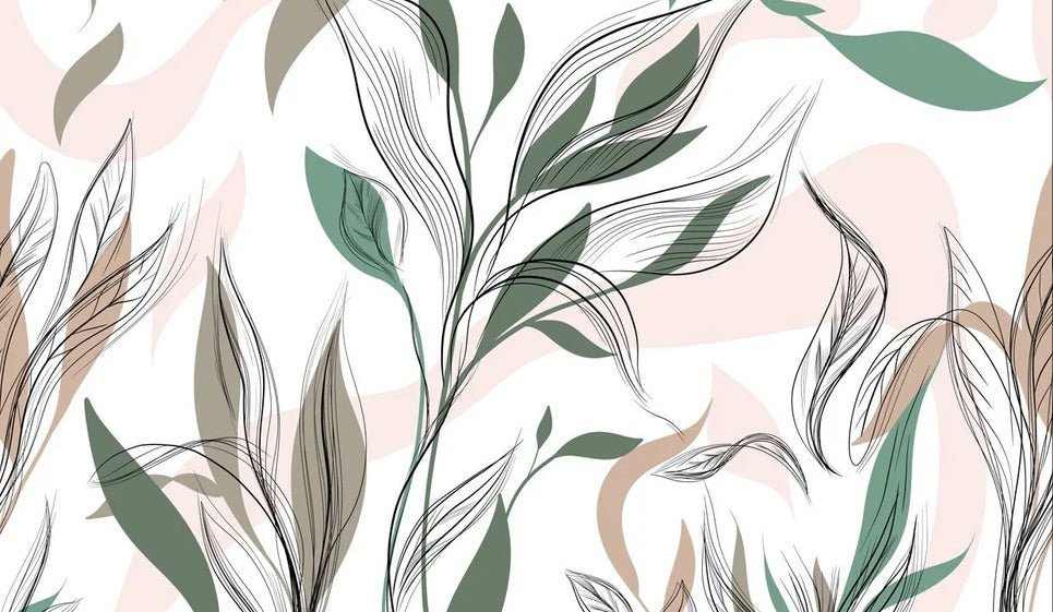 Papel pintado panorámico de flores gráficas
