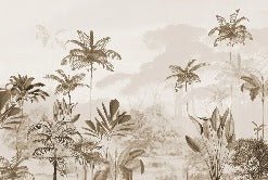 Papel pintado panoramico jungle eden sepia